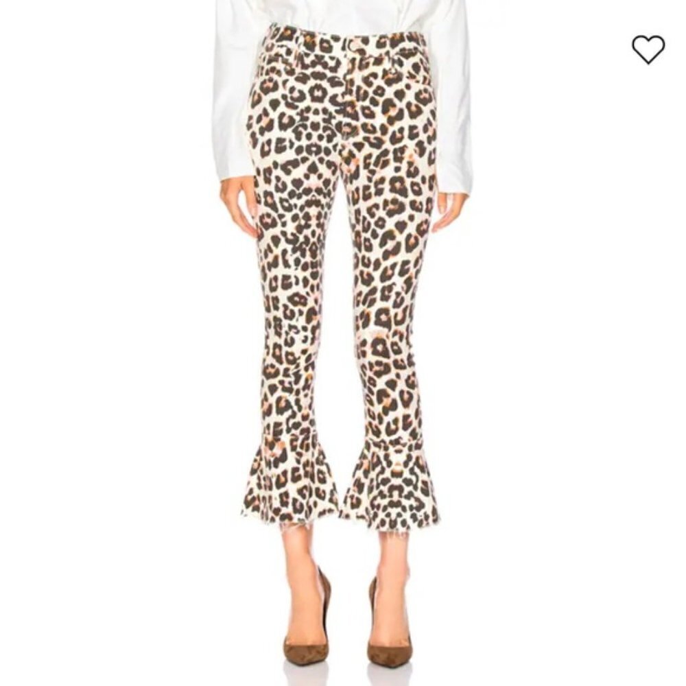 MOTHER The Cha Cha Fray Leopard Pant